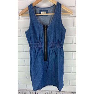 Derek Heart Denim Dress Women's Small Zip Front